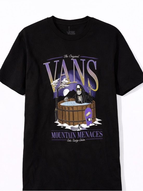 Vans Other - Vans Black Tee with Purple & Cream Mountain Graphic